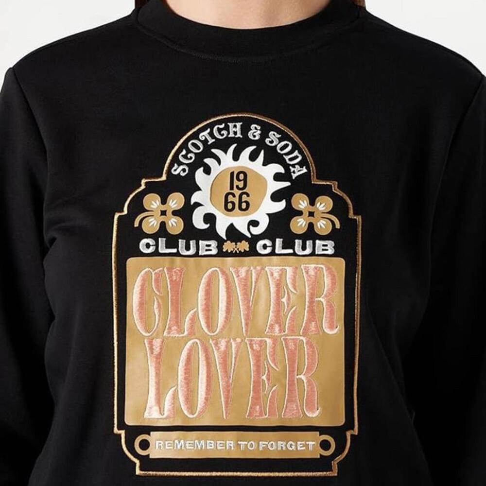 Scotch & Soda Embroidered Clover Lover Organic Cotton Graphic Sweatshirt Small - Picture 11 of 11